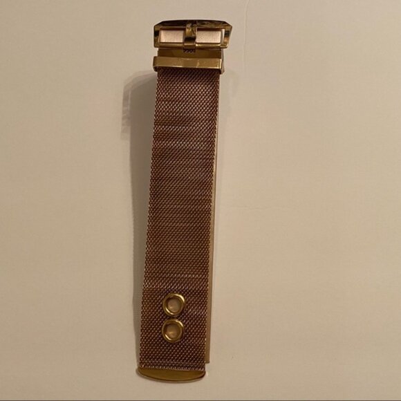 VINTAGE ERICKSON BEAMON BRACELET WIDE GOLD TONE MESH BELT BUCKLE LOOK 7” - 7.5” - Picture 13 of 16